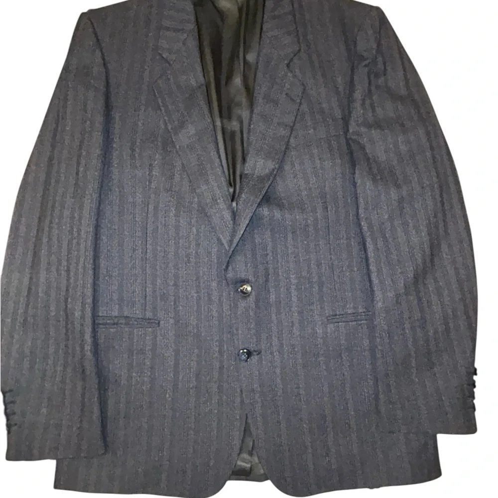 Bellissimo Wool‎ Blue Gray and Pink Sport Coat 44T